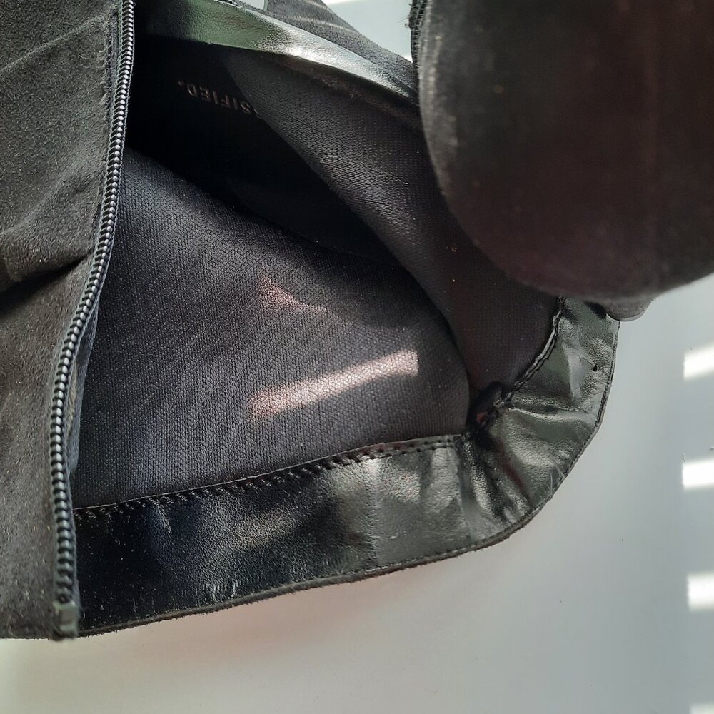BRAND NEW 6.5 DESIGNER BRIGHT BLACK BOOTS - Picture 4 of 6
